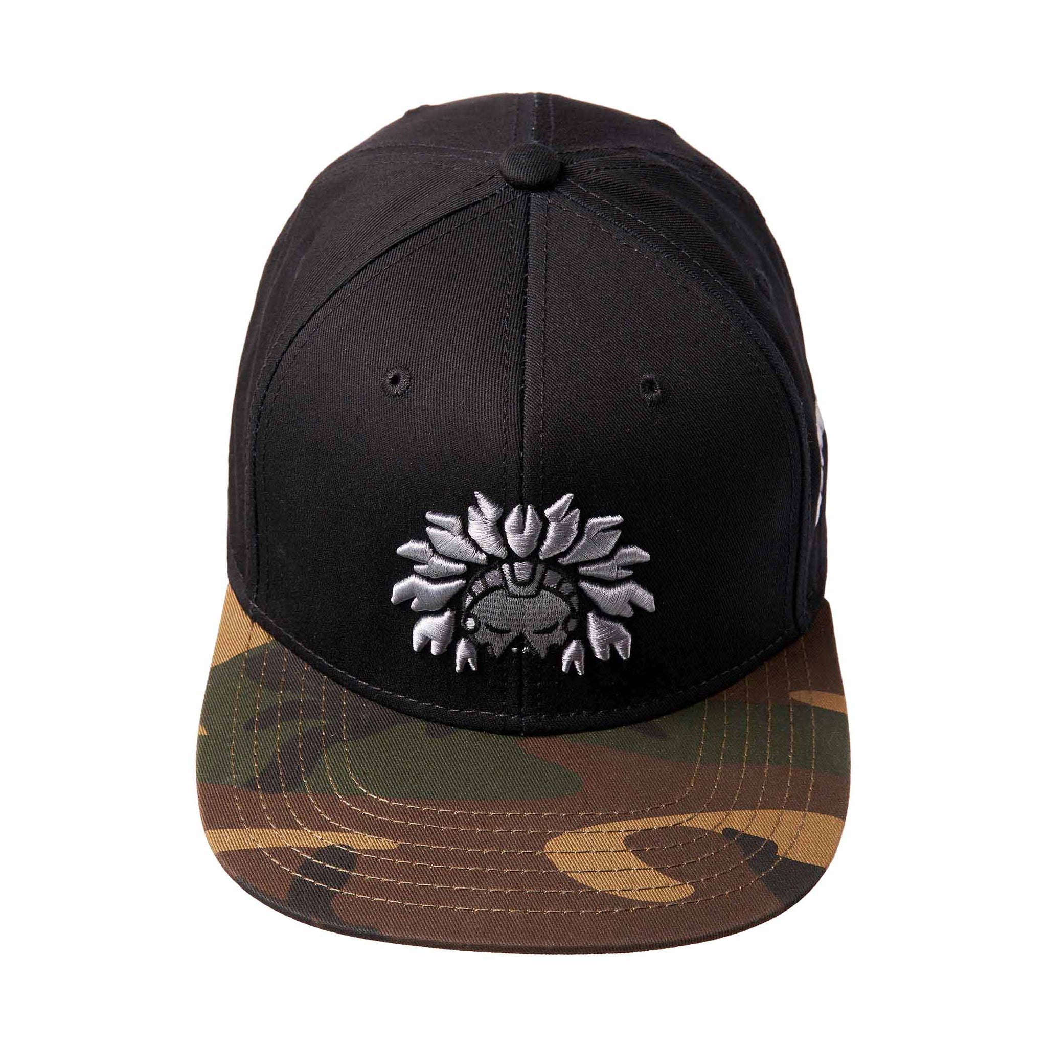 Gorra Foxtrot Negra con Visera Militar - Logo Plata