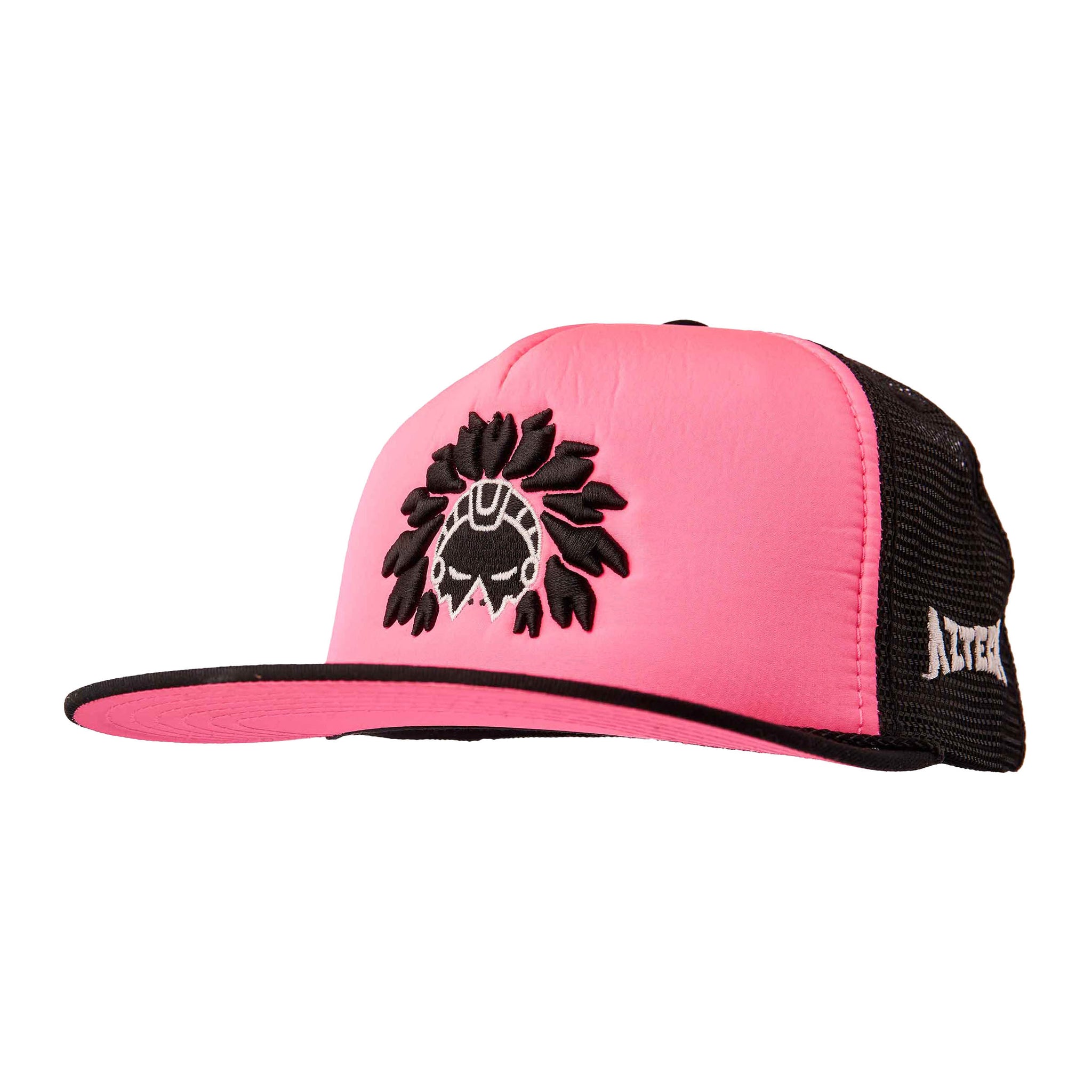 Gorra Cañon color Rosa con malla en Negro - Logo Negro