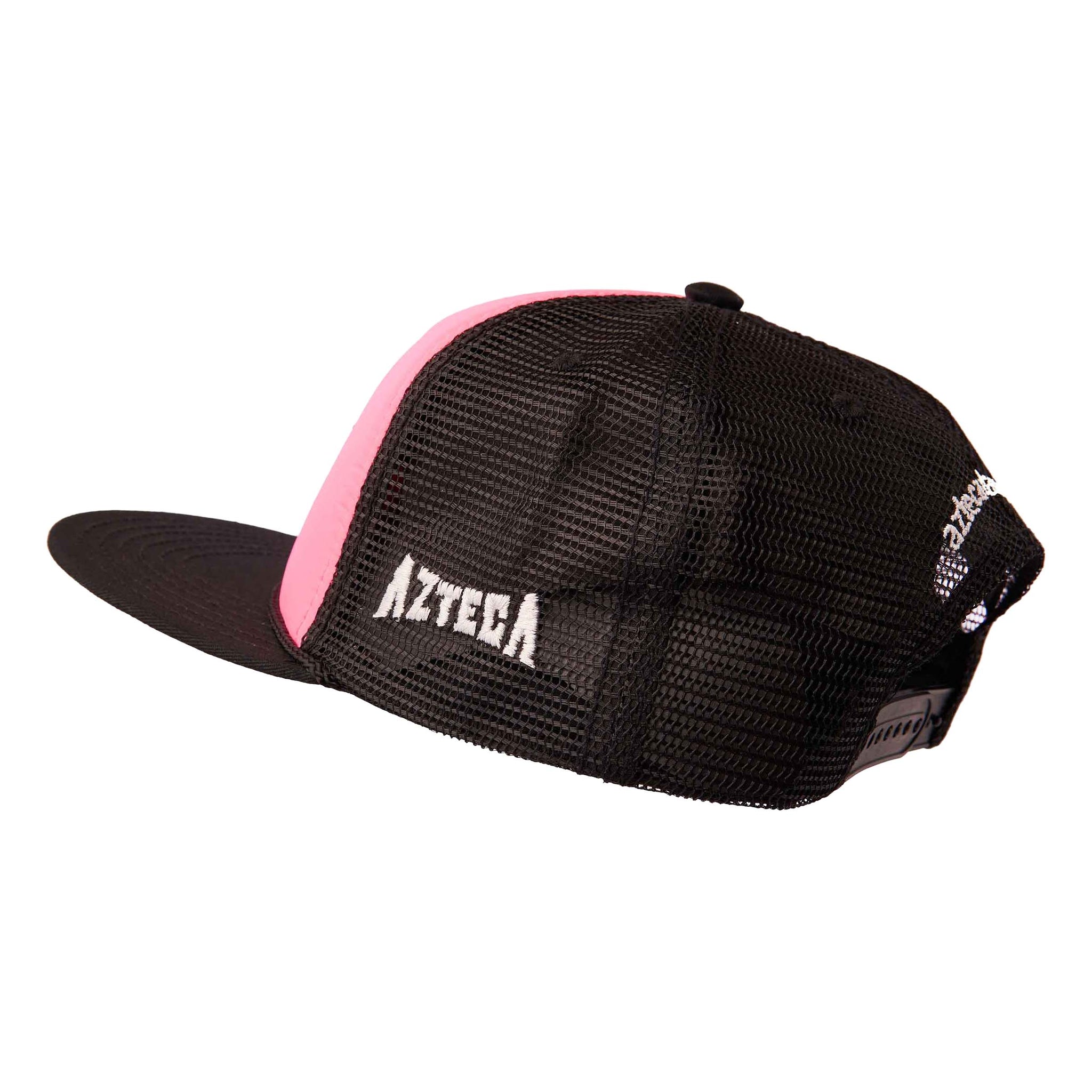 Gorra Cañon color Rosa con malla en Negro - Logo Negro