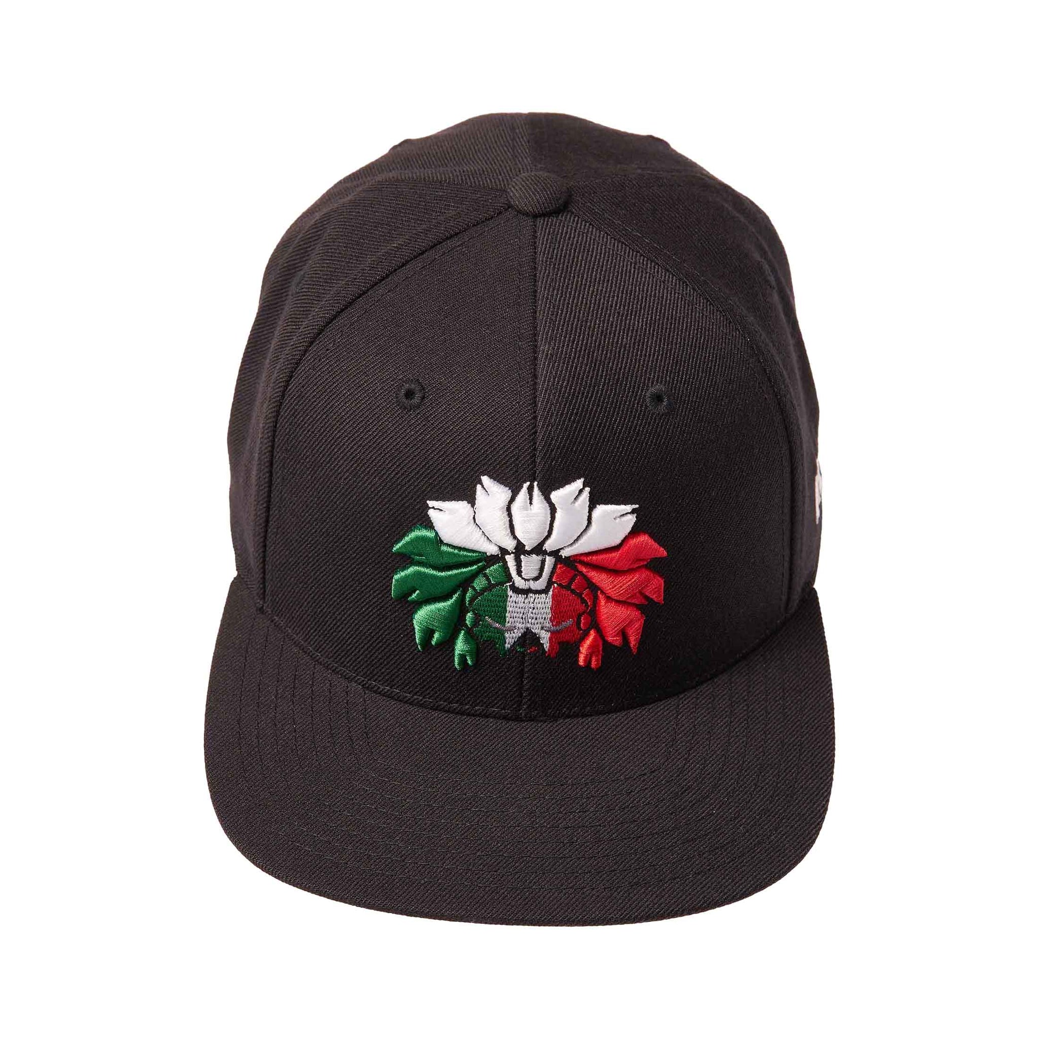 Gorra en Negro con Visera PLANA de Bandera Mexicana - Logo Patrio