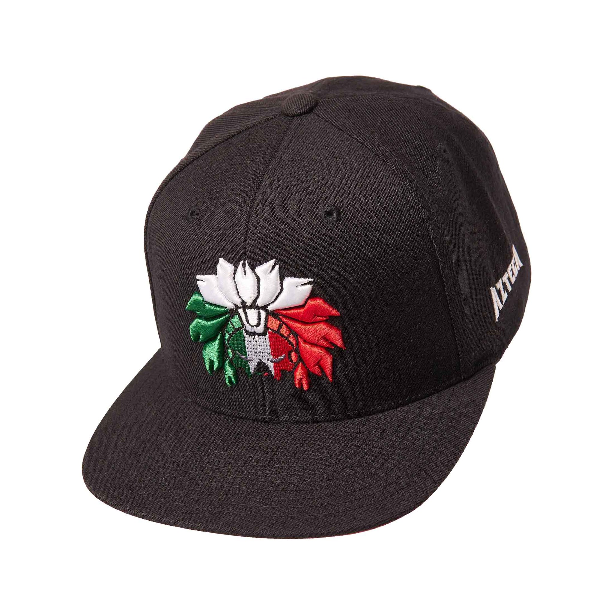 Gorra en Negro con Visera PLANA de Bandera Mexicana - Logo Patrio